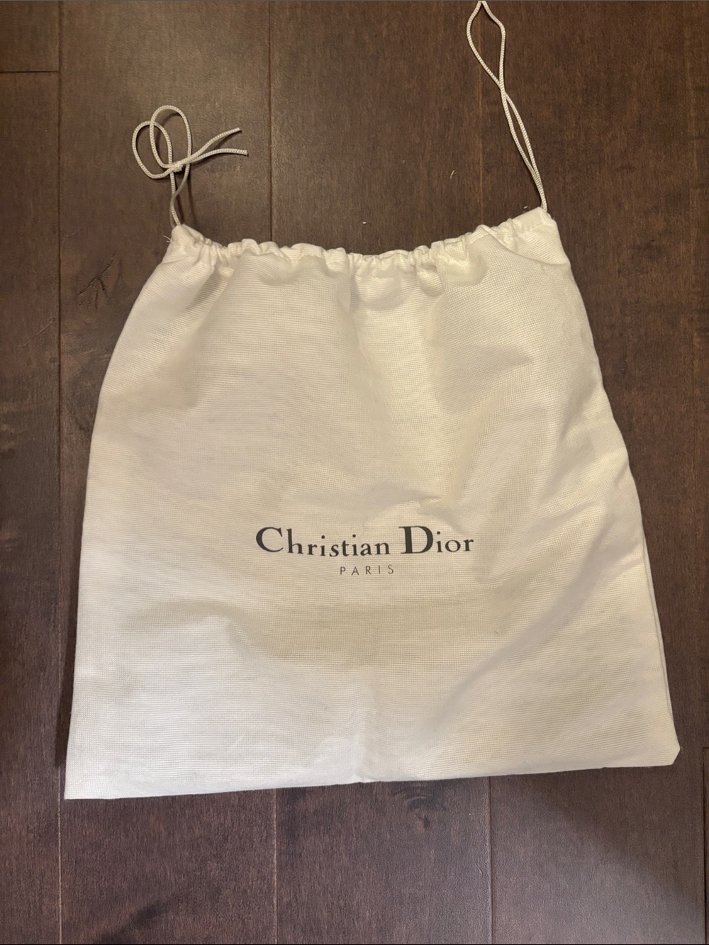 Dior White Drawstring Dust Bag with Christian Dior Logo Vintage